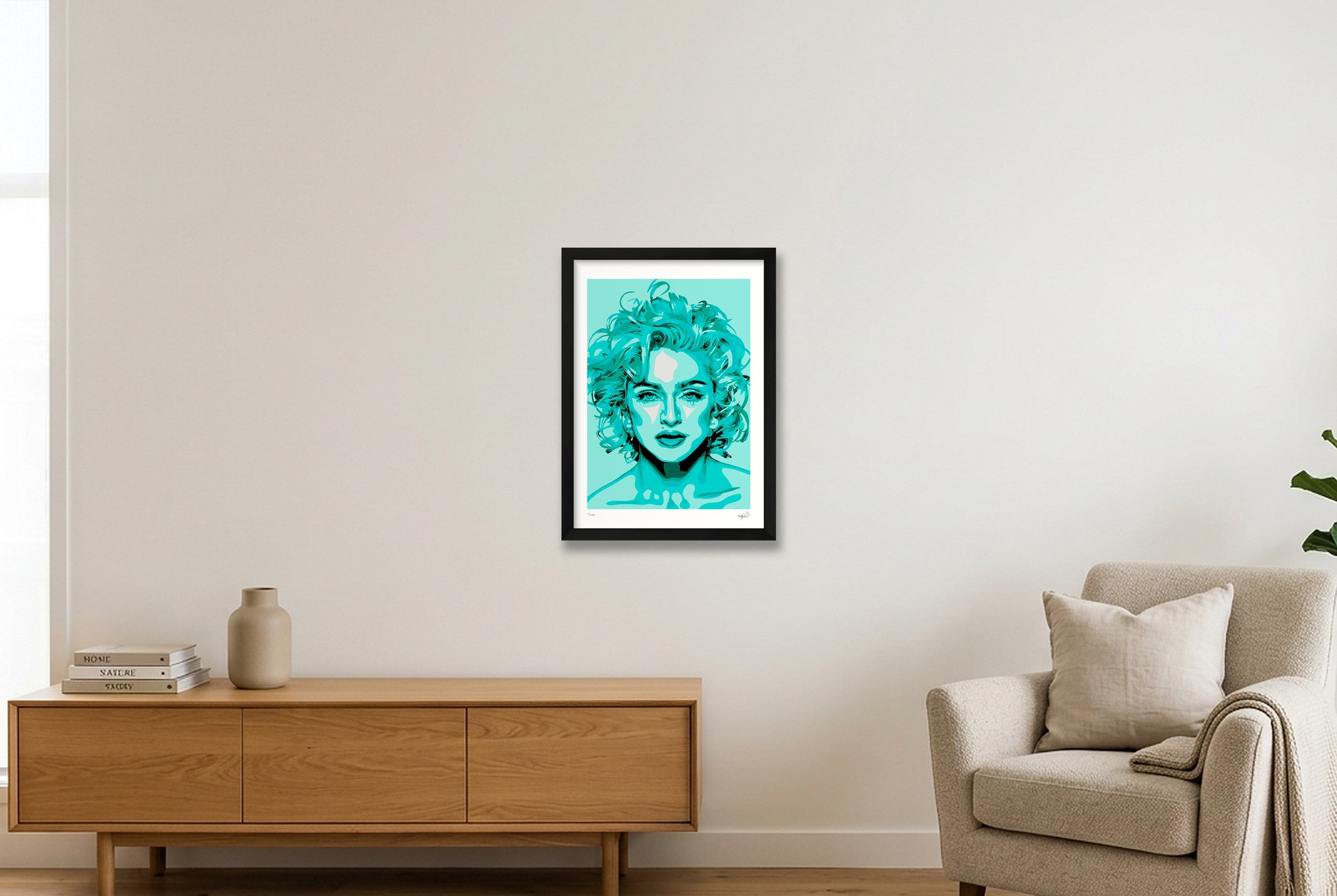 Madonna - mint — A3 (30×42cm, 12×17") Black Frame