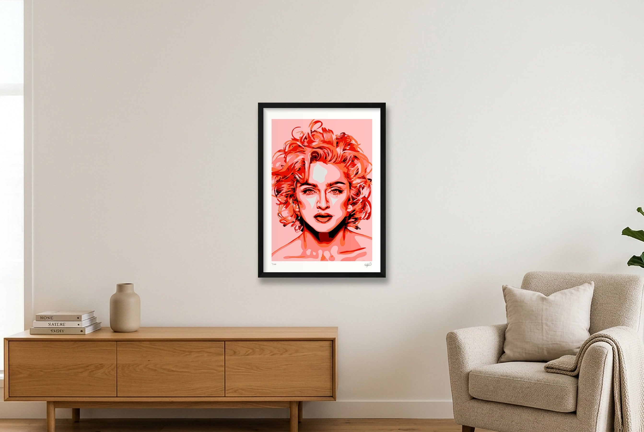 Madonna - red — 42×59cm, 17×23" Black Frame