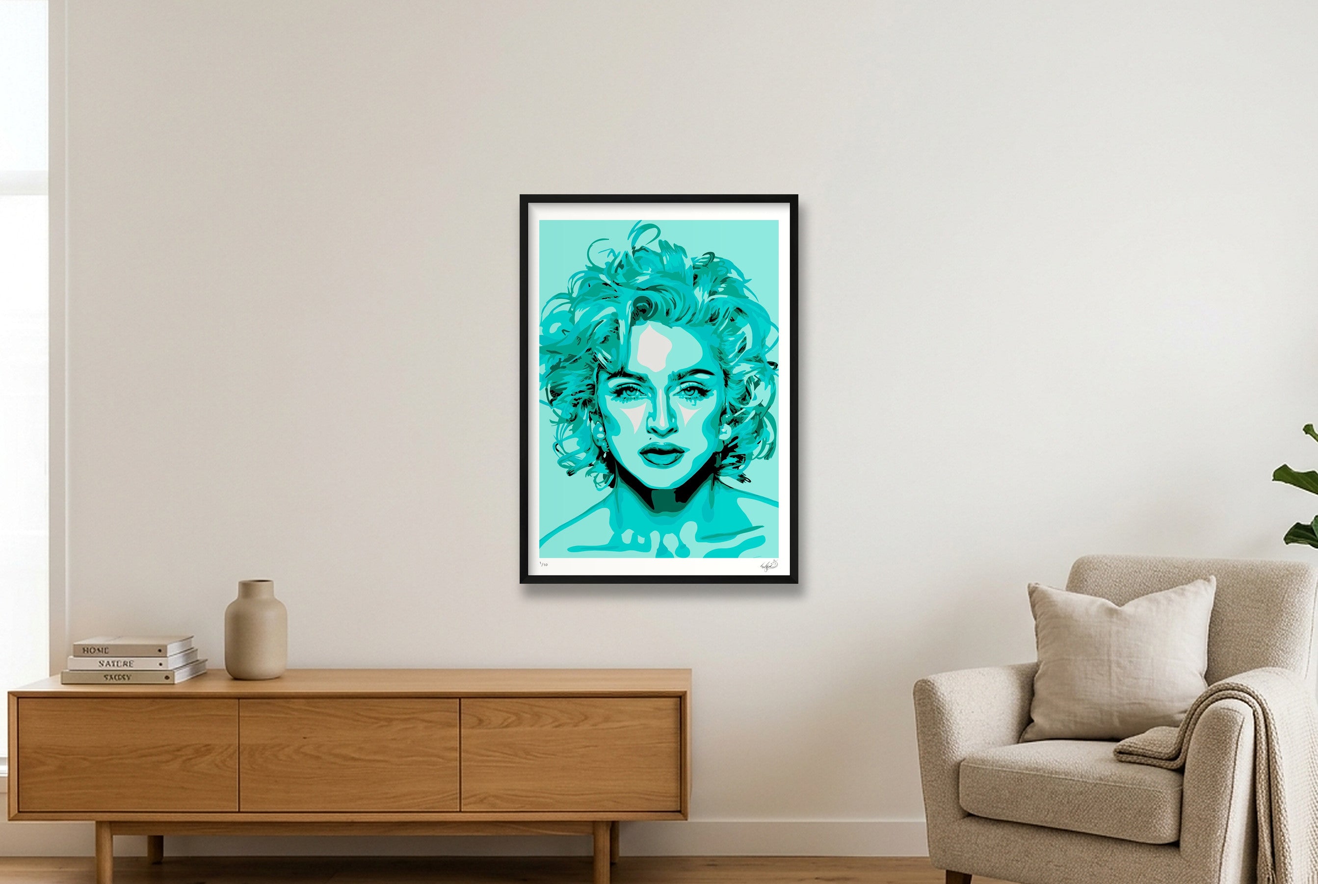 Madonna - mint — 59×84cm, 23×33" Black Frame