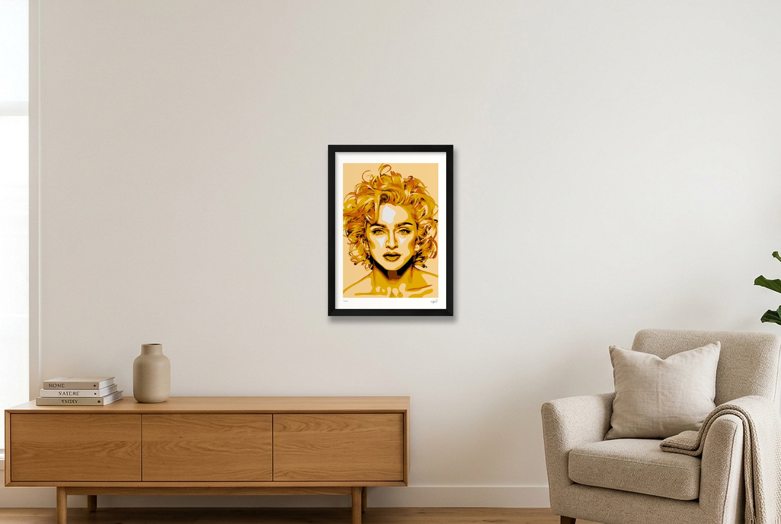 Madonna - gold — A3 (30×42cm, 12×17") Black Frame