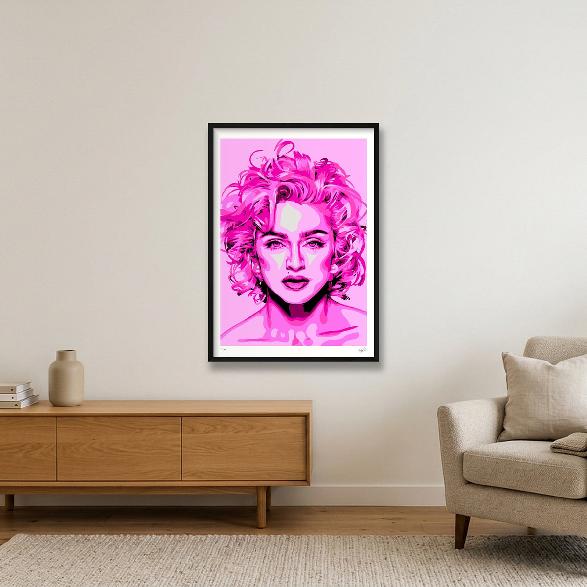 Madonna - pink — 59×84cm, 23×33" Black Frame