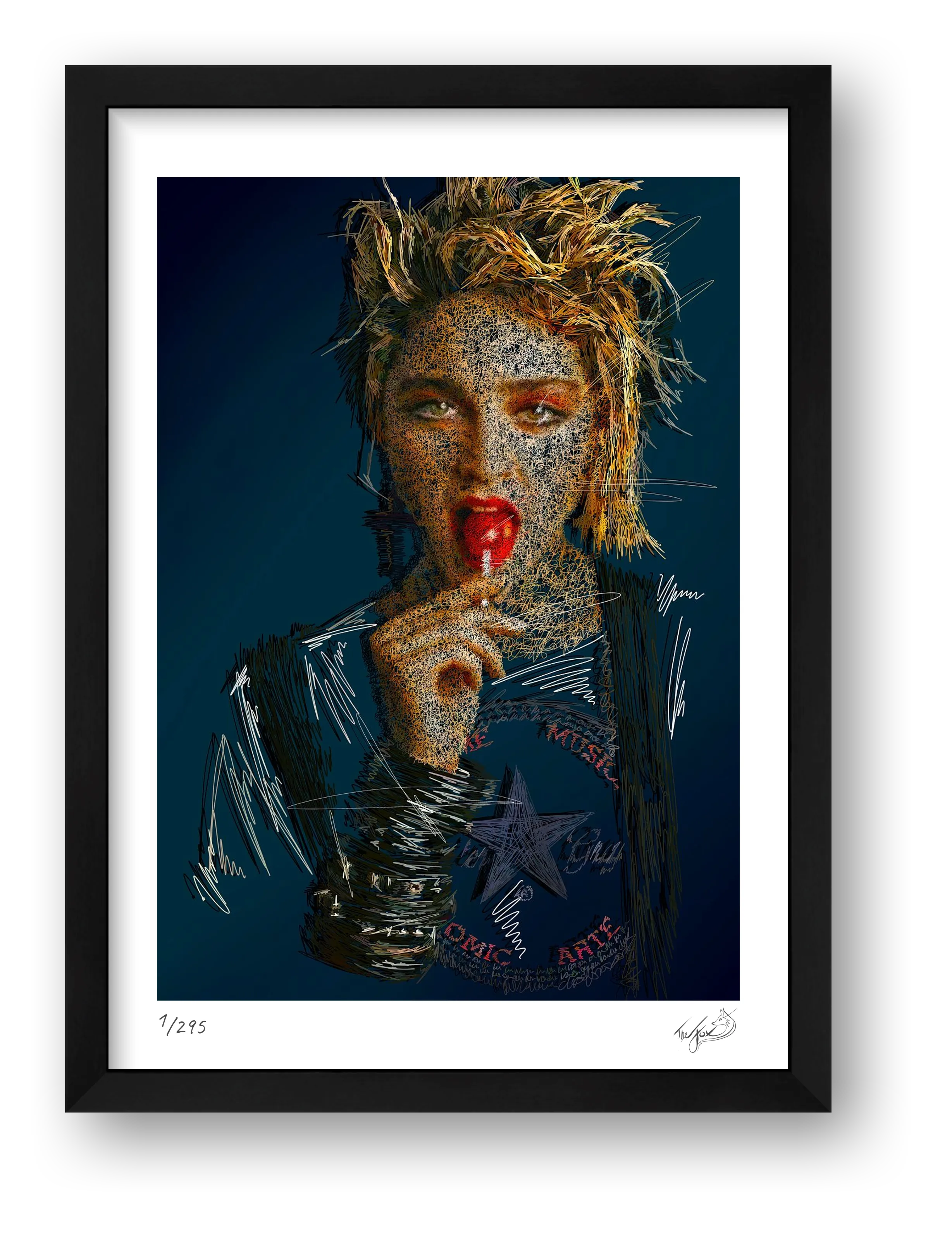 Madonna - Teal — framed