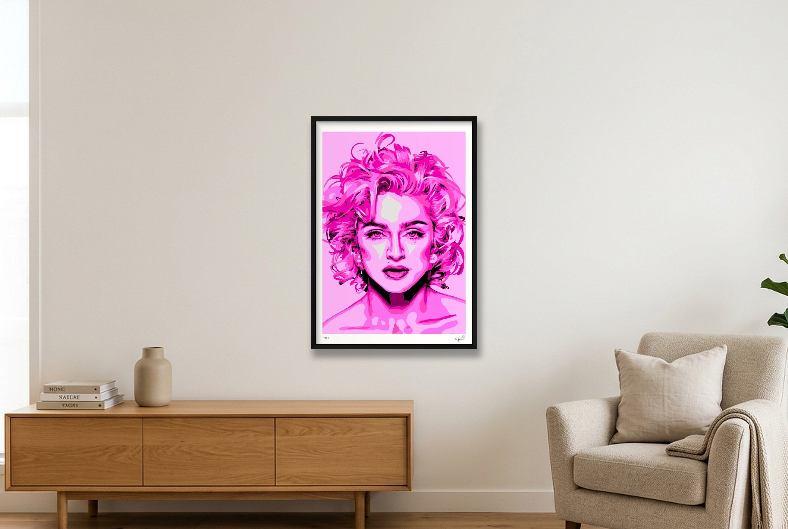Madonna - pink — 59×84cm, 23×33" Black Frame