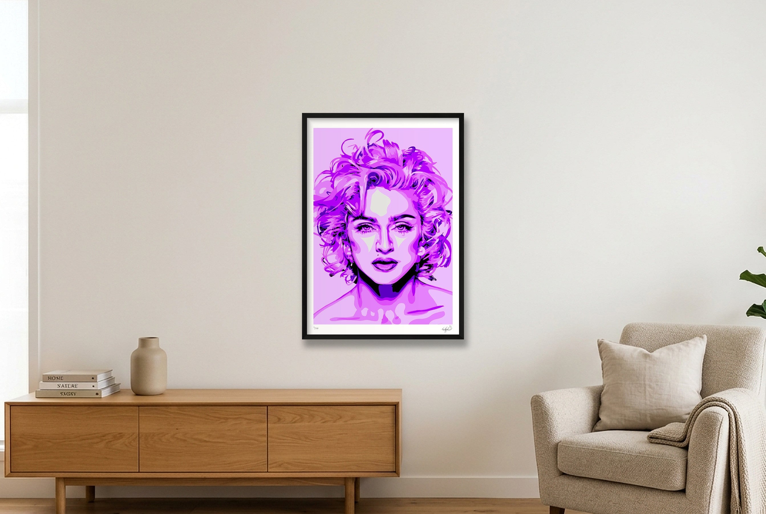 Madonna - purple — 59×84cm, 23×33" Black Frame