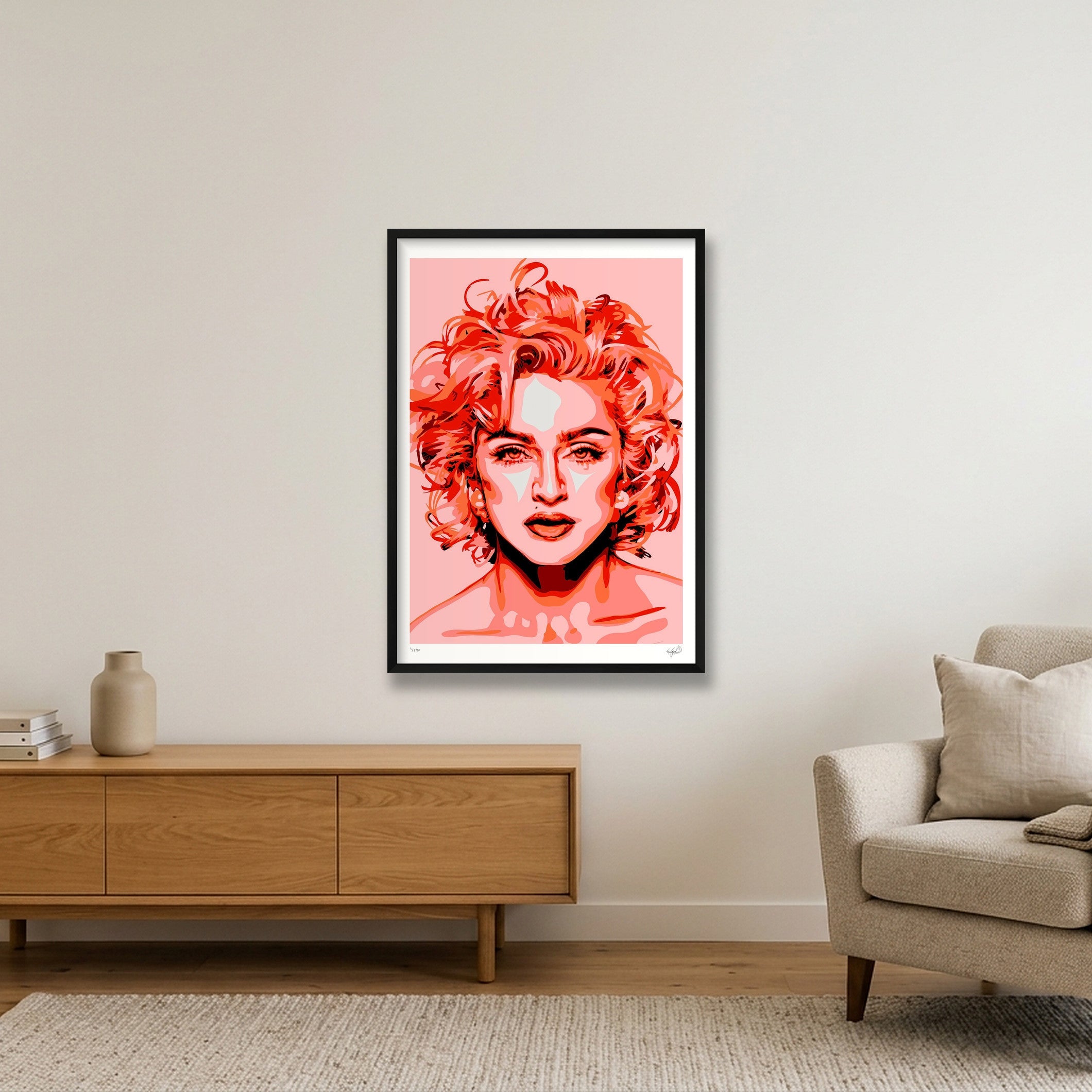 Madonna - red — 59×84cm, 23×33" Black Frame