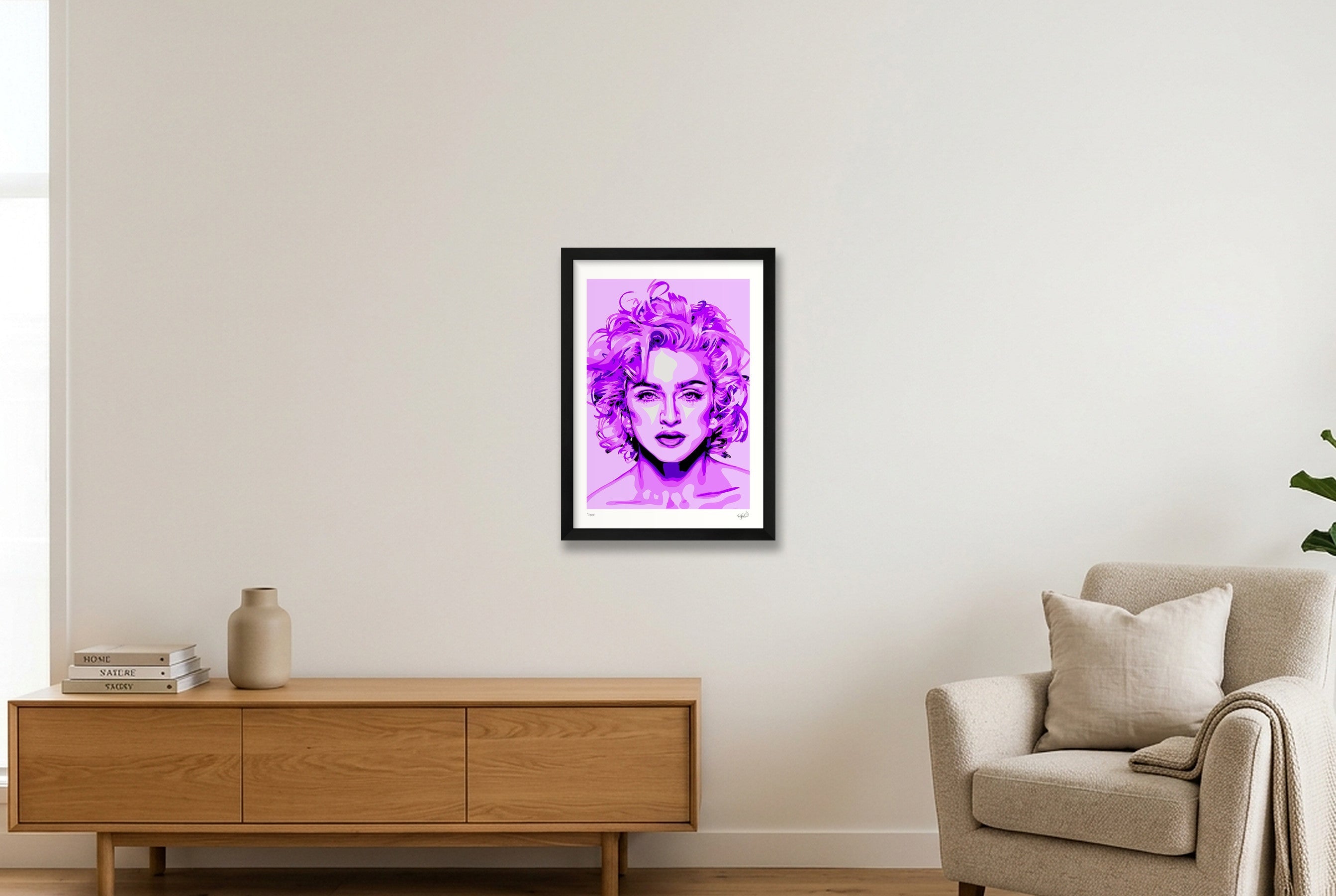 Madonna - purple — A3 (30×42cm, 12×17") Black Frame