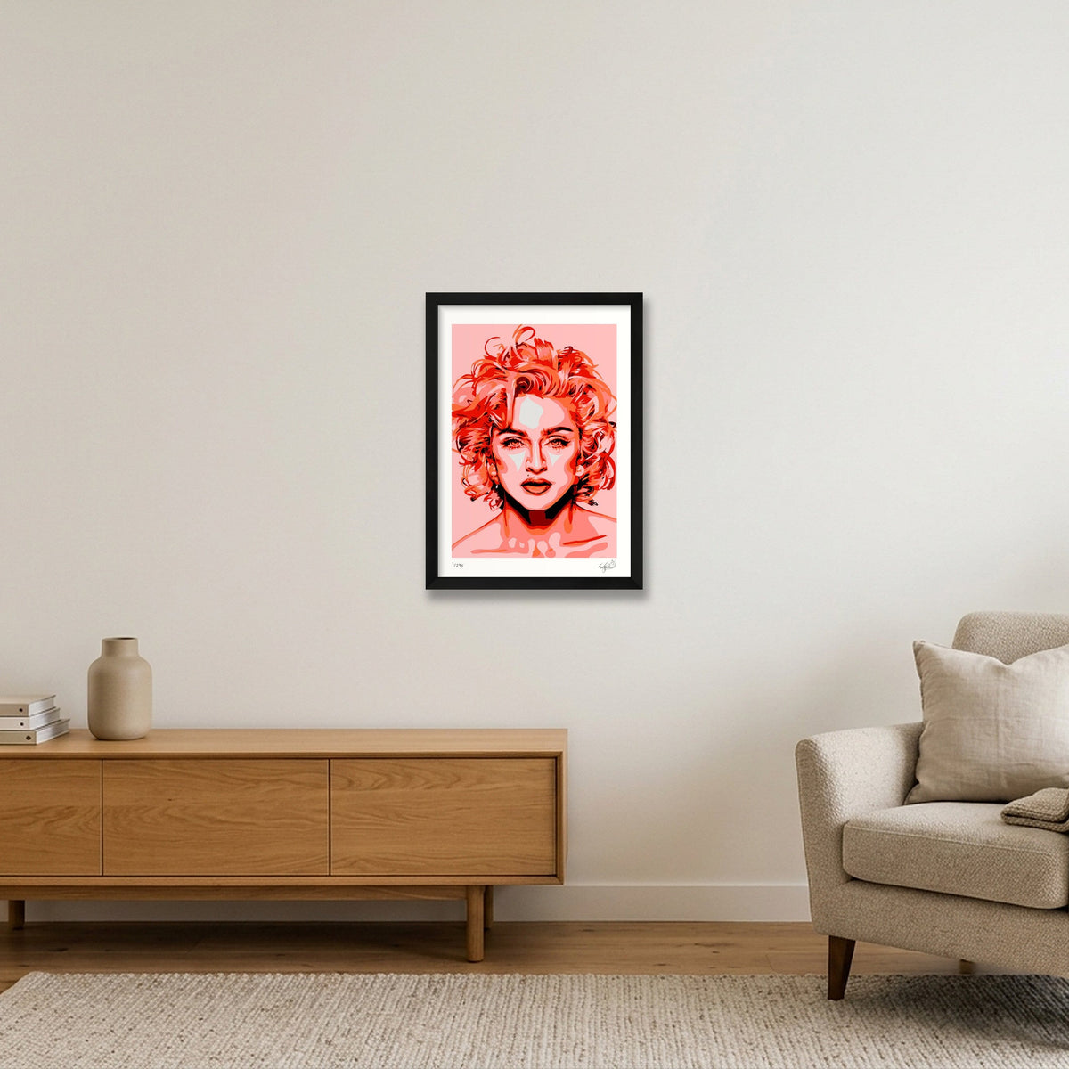 Madonna - red — A3 (30×42cm, 12×17") Black Frame