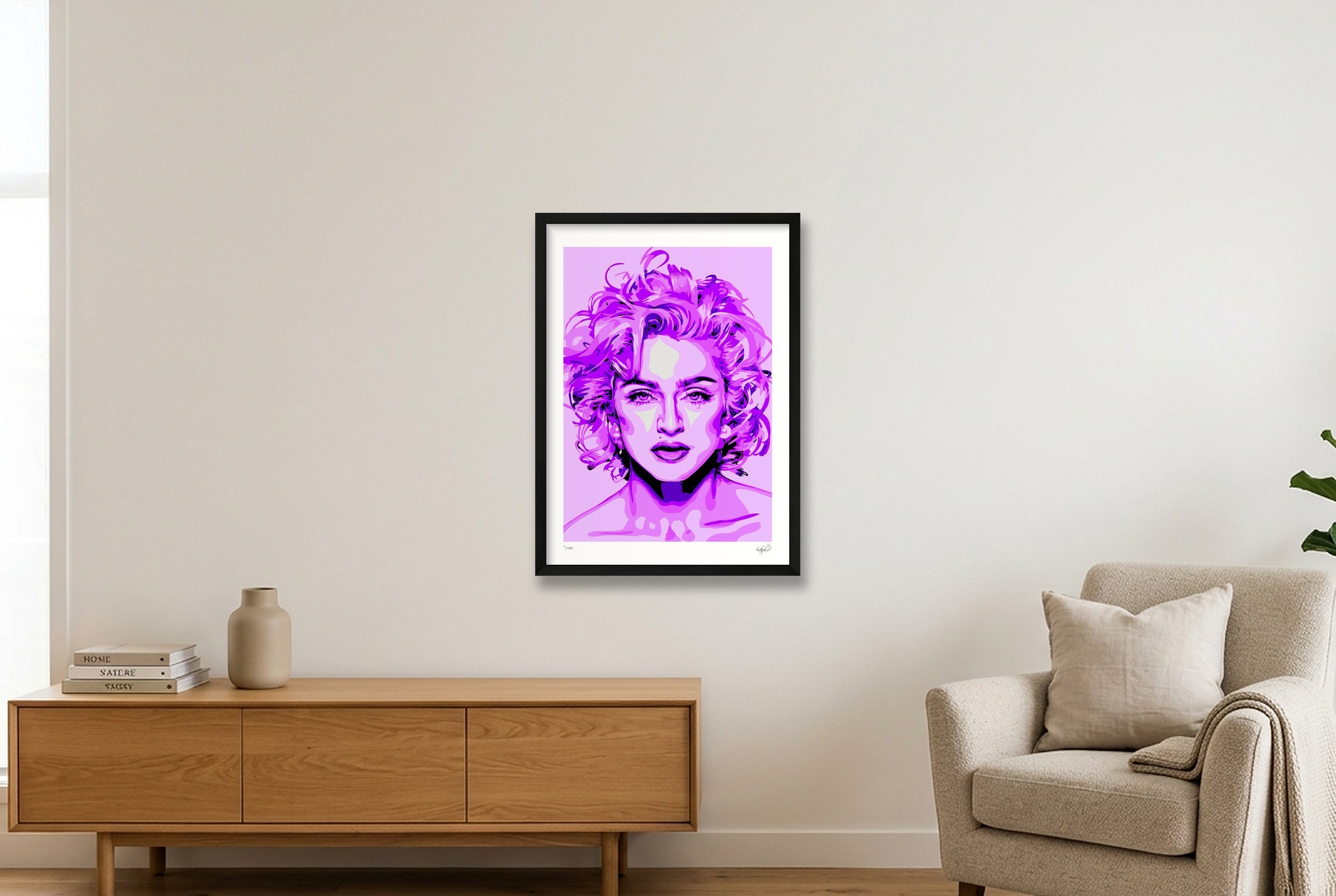 Madonna - purple — 42×59cm, 17×23" Black Frame
