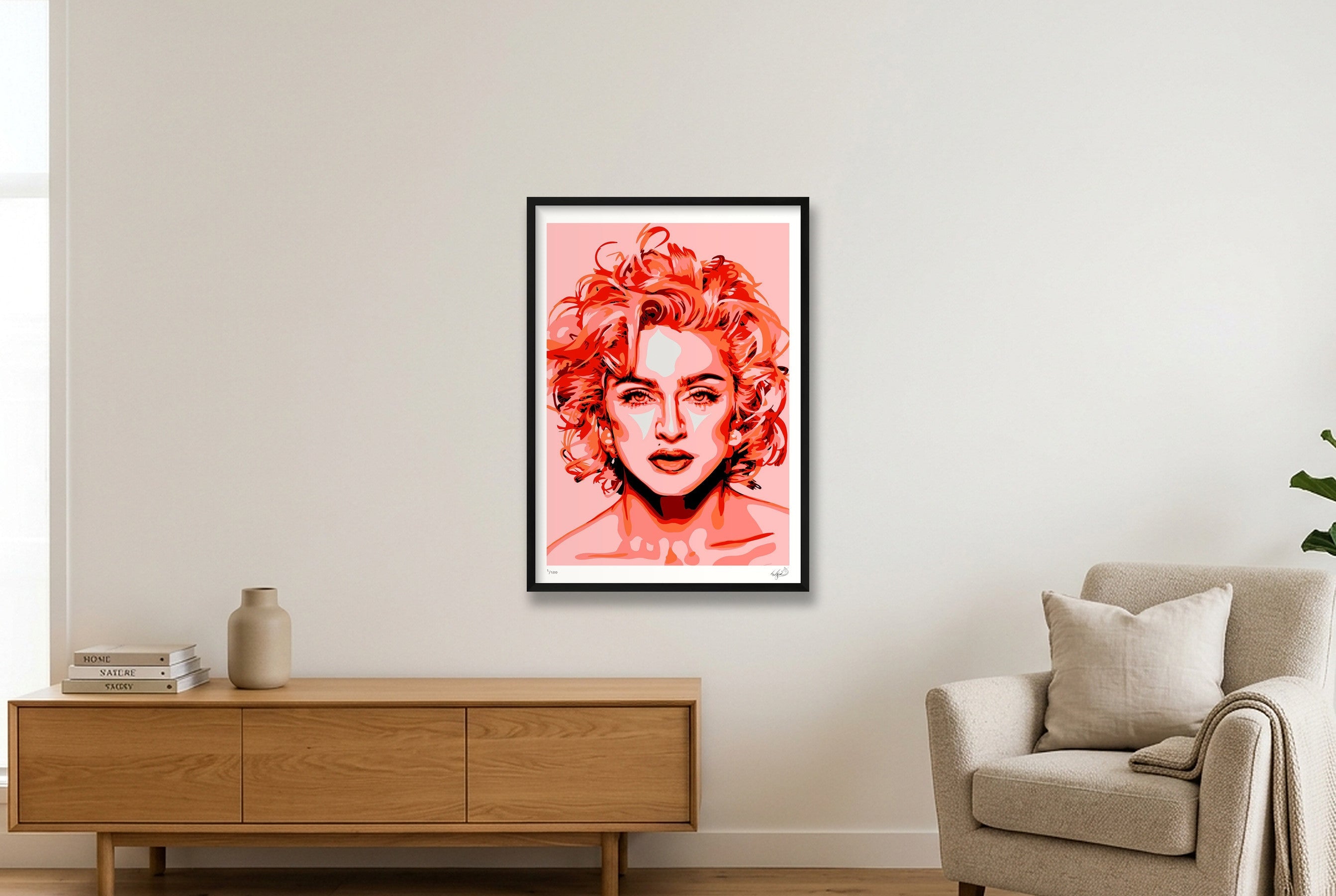 Madonna - red — 59×84cm, 23×33" Black Frame