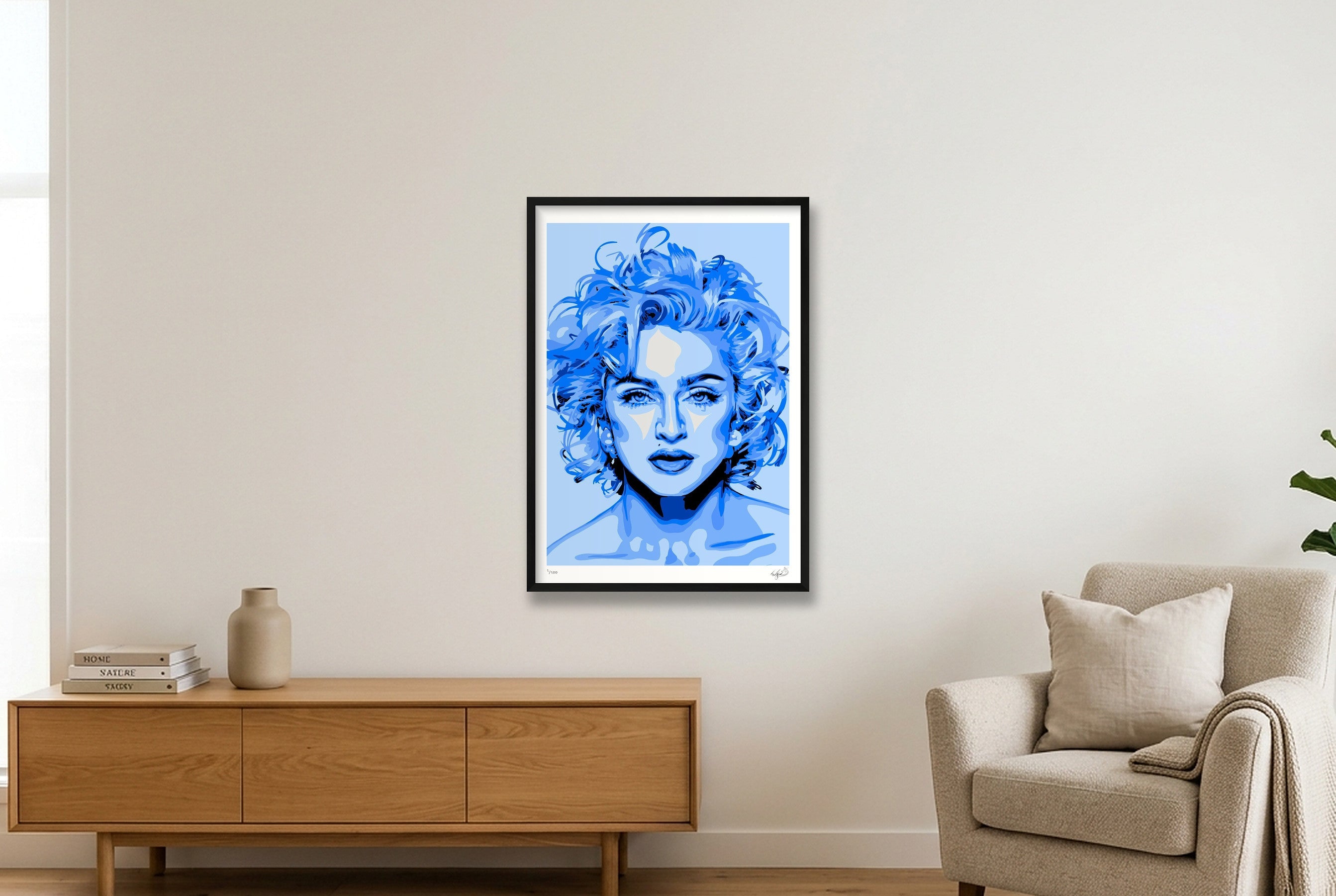 Madonna - blue — 59×84cm, 23×33" Black Frame