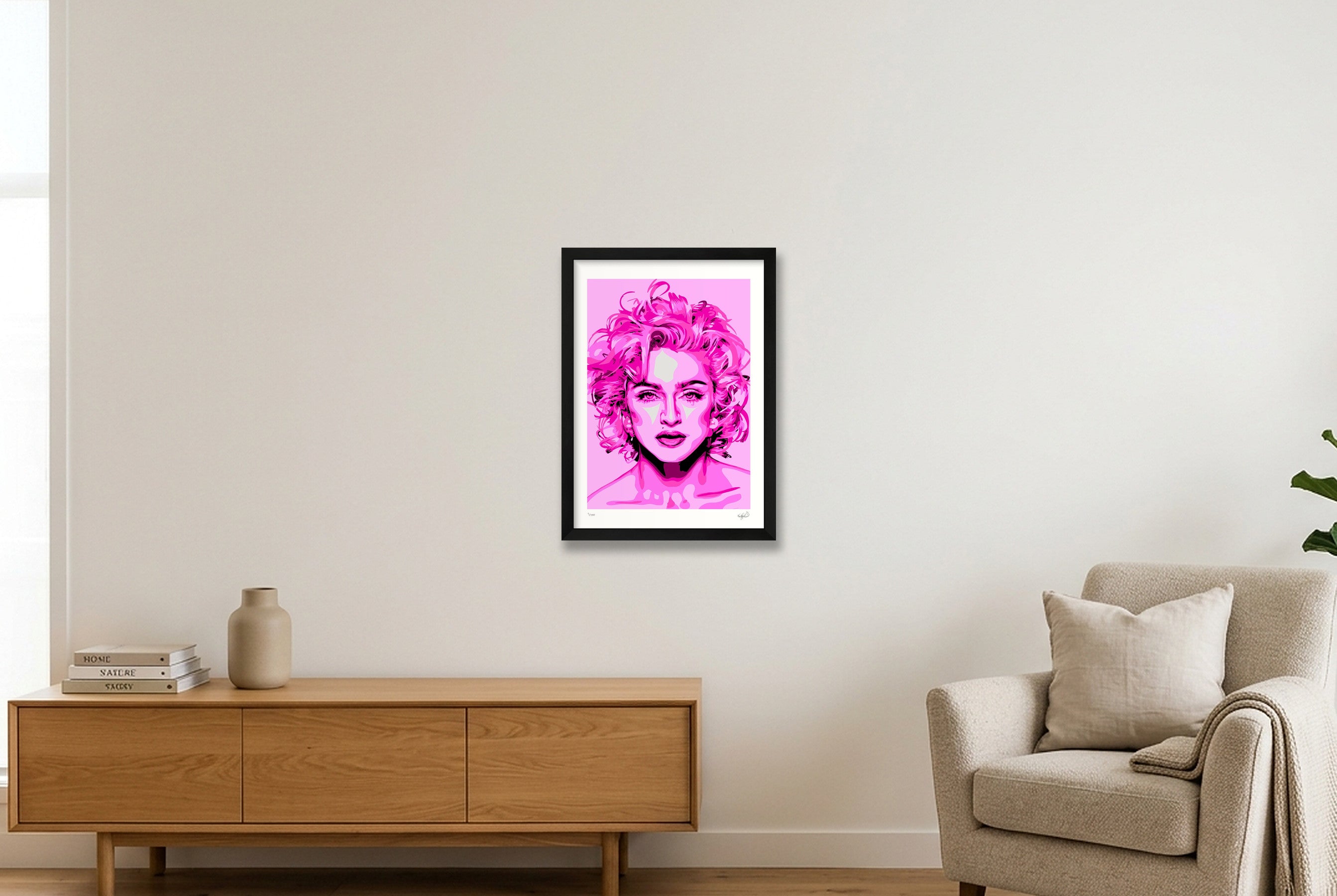 Madonna - pink — A3 (30×42cm, 12×17") Black Frame