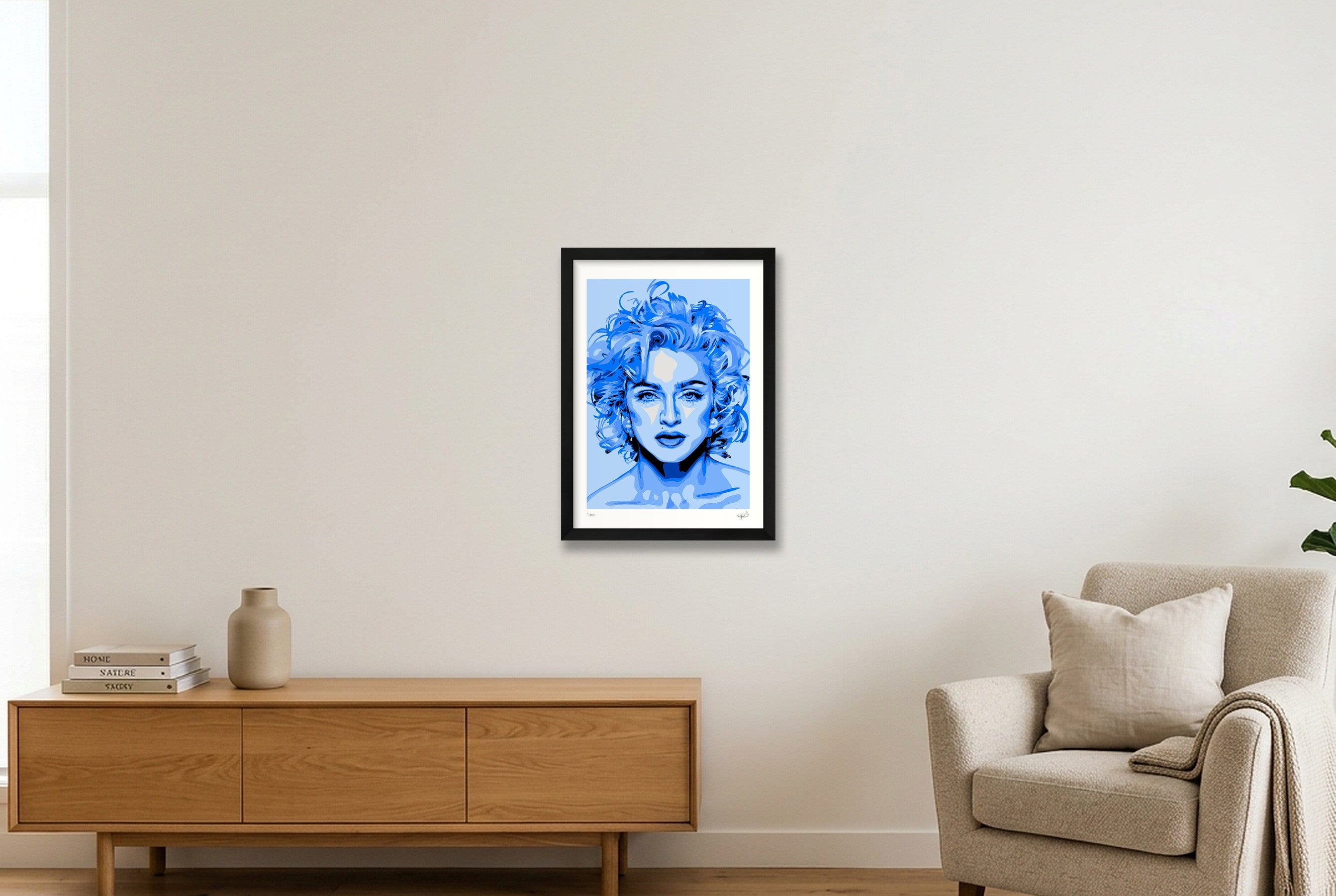 Madonna - blue — A3 (30×42cm, 12×17") Black Frame