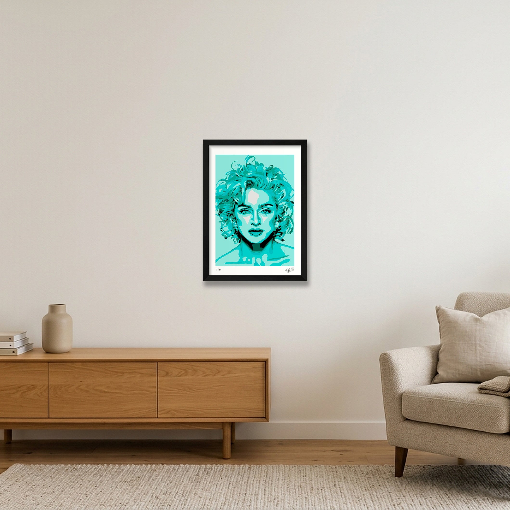 Madonna - mint — A3 (30×42cm, 12×17") Black Frame
