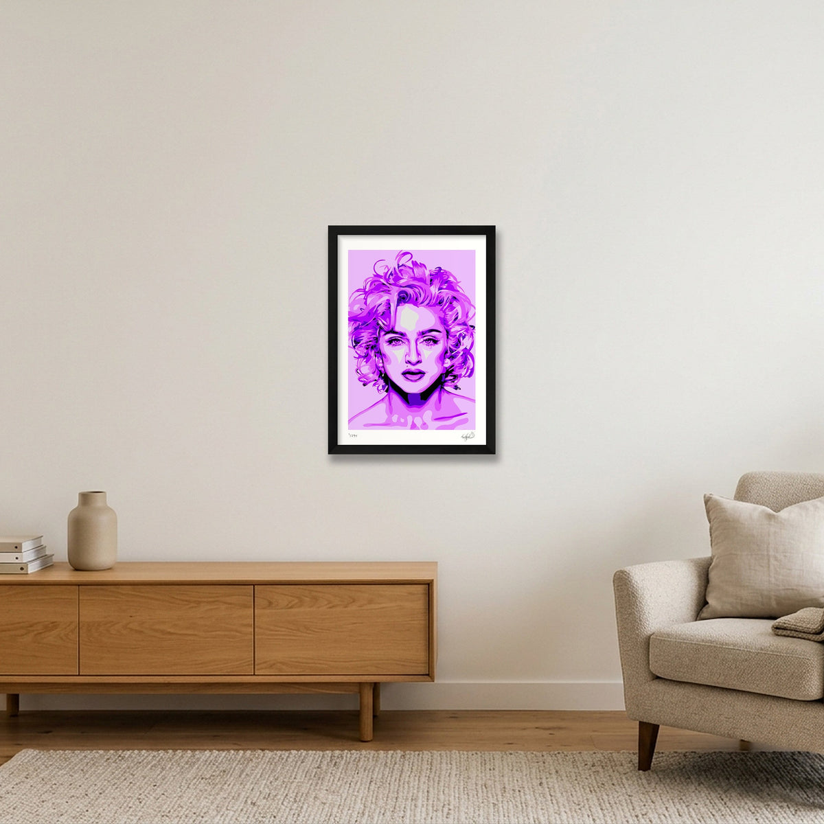 Madonna - purple — A3 (30×42cm, 12×17") Black Frame