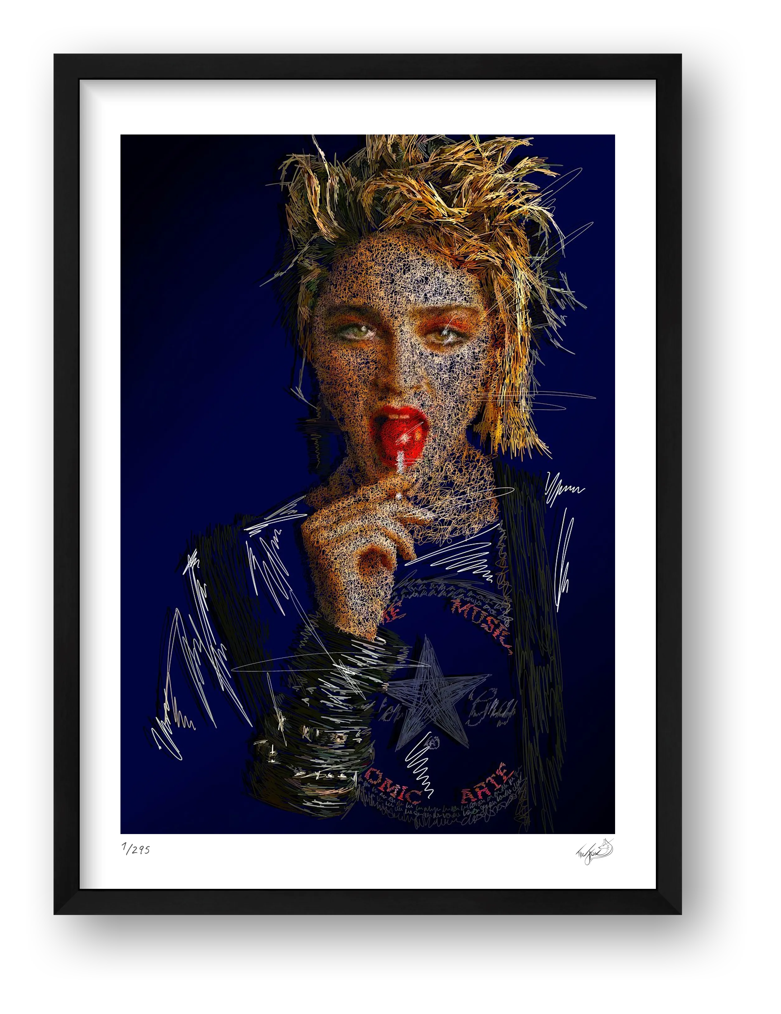Madonna - Blue — framed