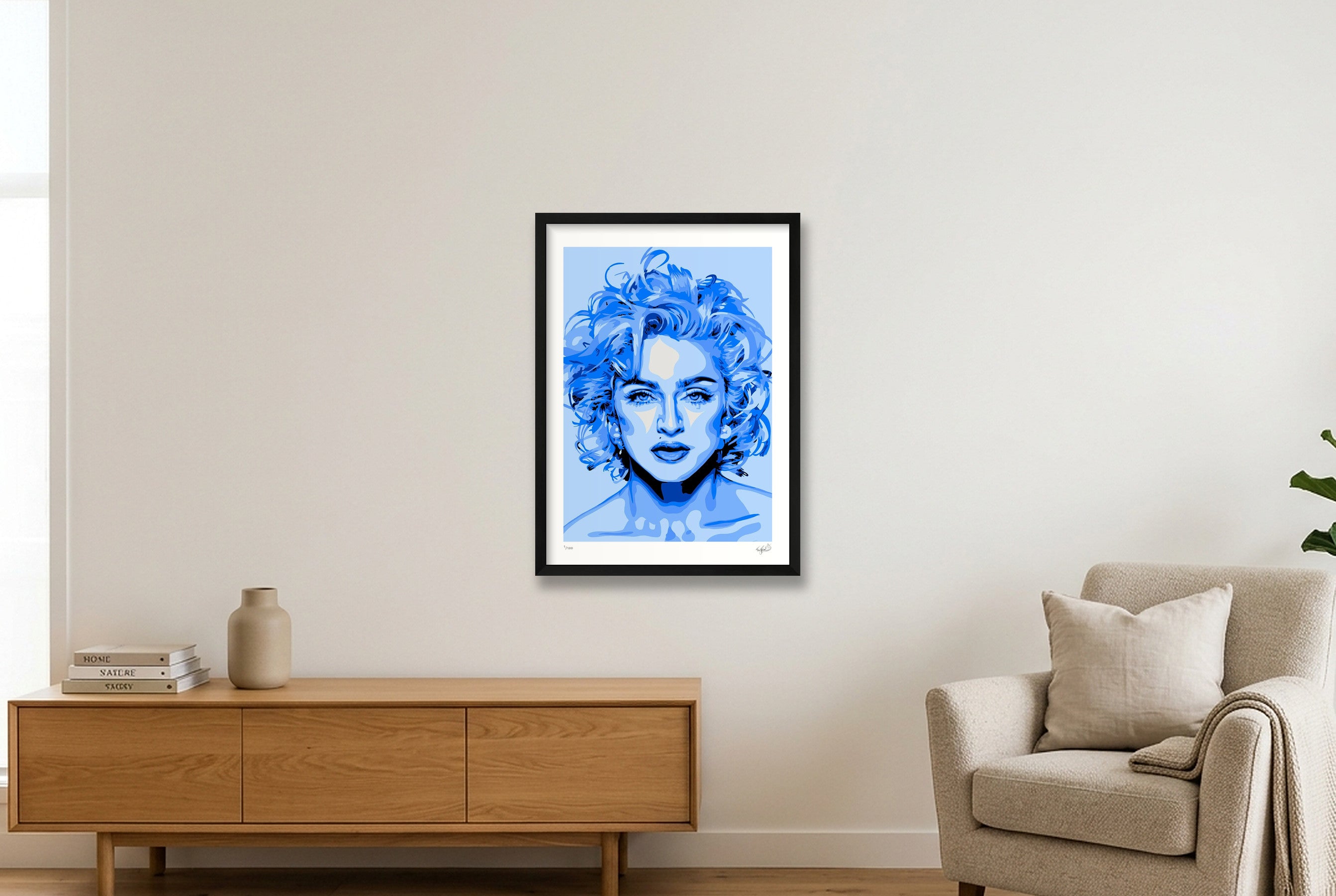 Madonna - blue — 42×59cm, 17×23" Black Frame