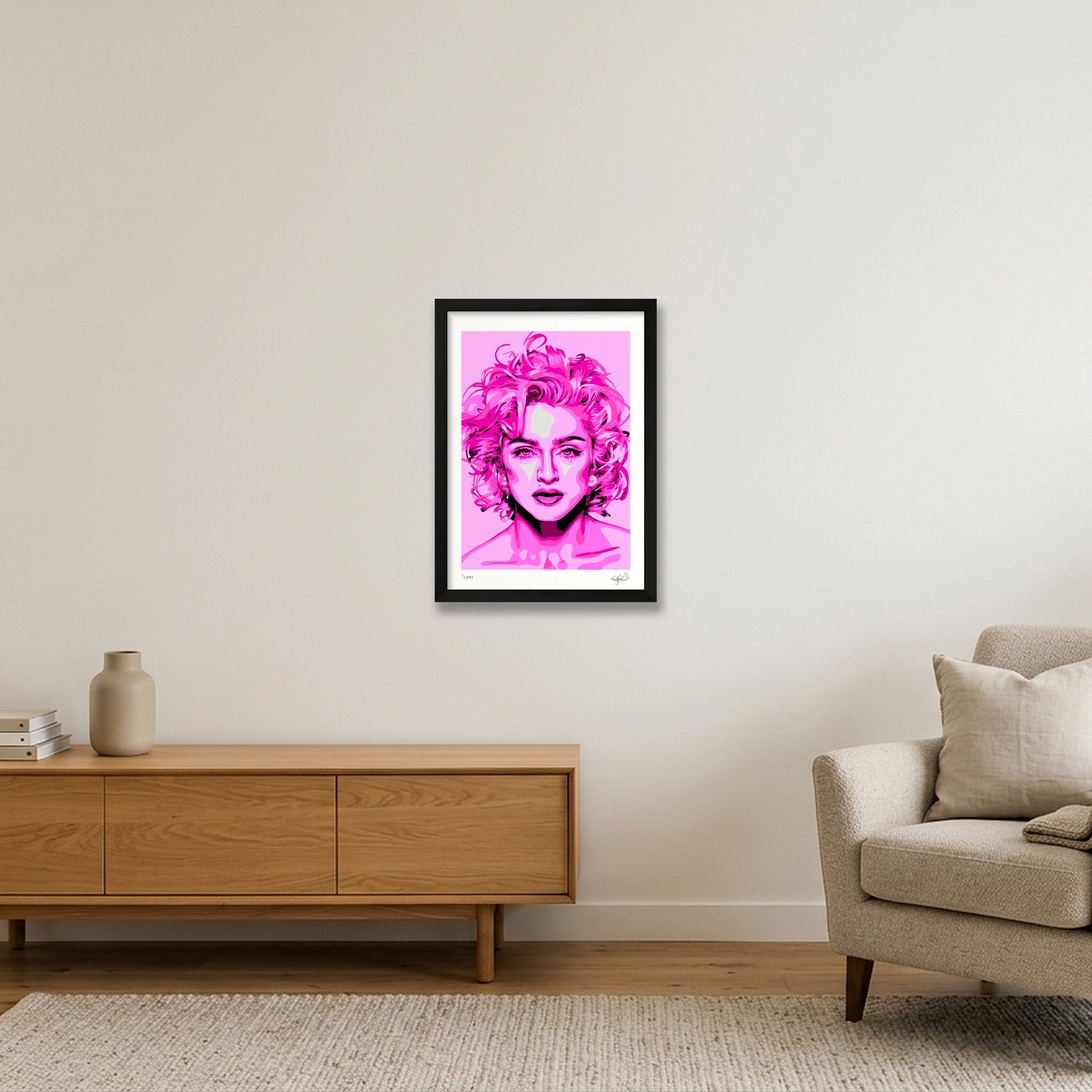 Madonna - pink — A3 (30×42cm, 12×17") Black Frame