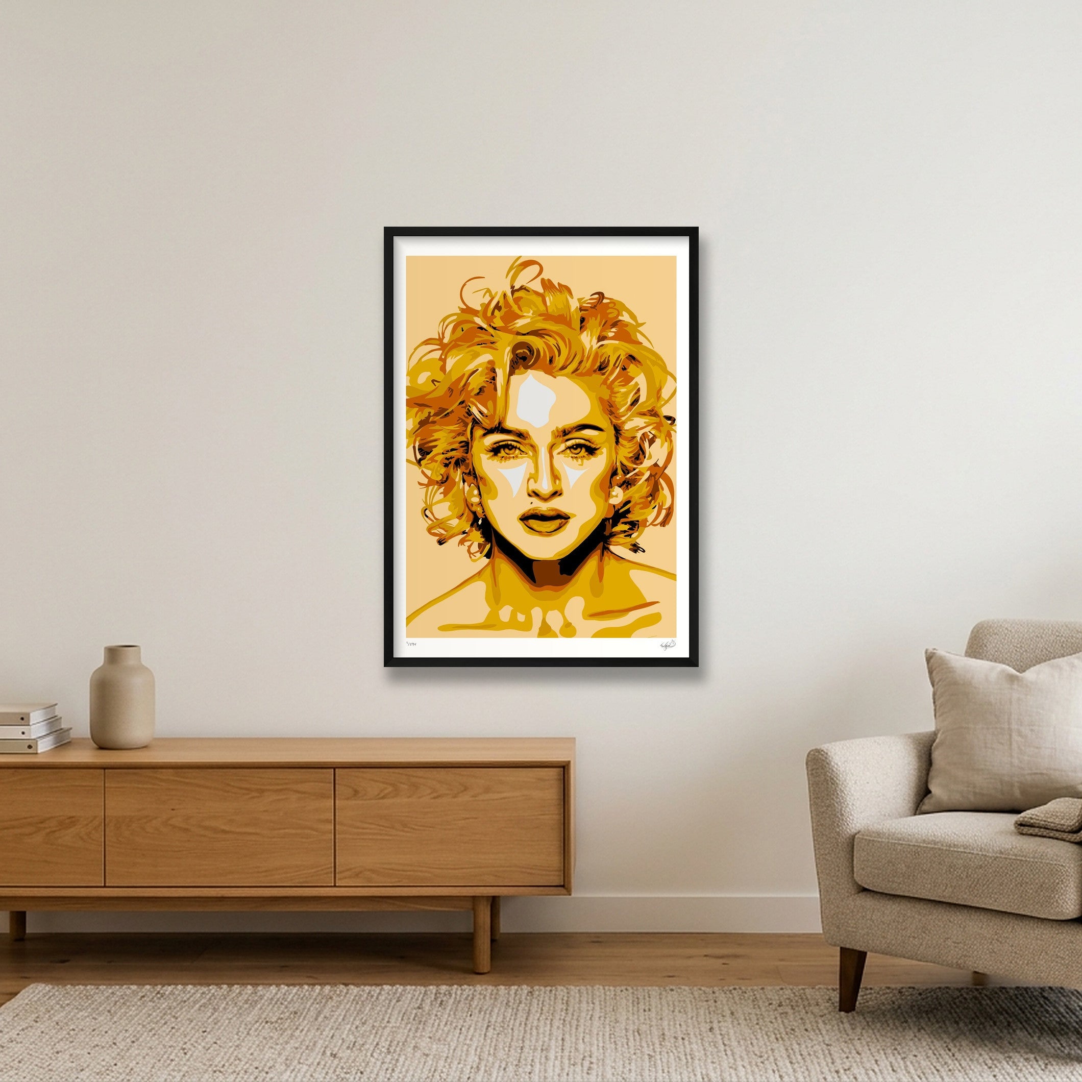 Madonna - gold — 59×84cm, 23×33" Black Frame