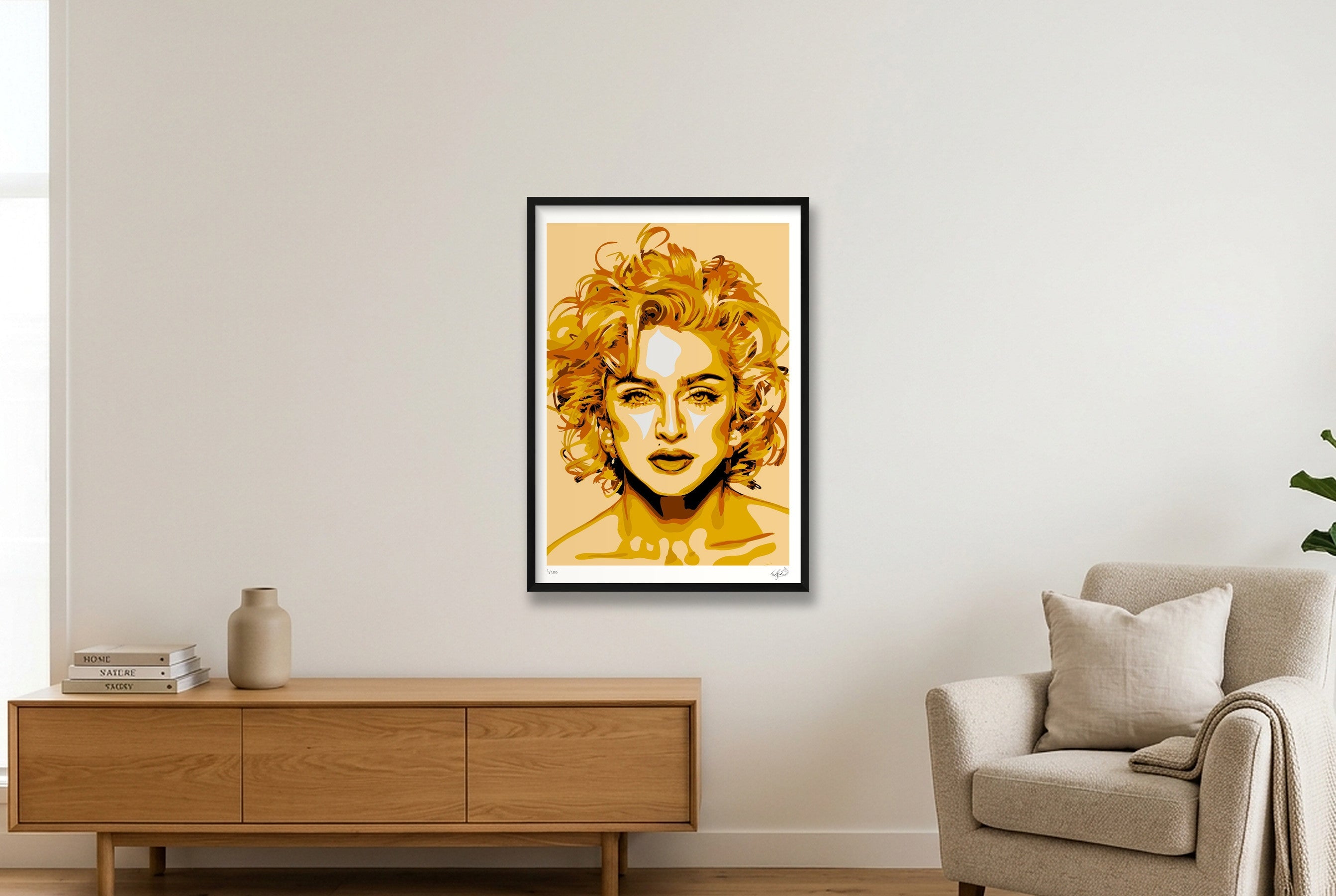 Madonna - gold — 59×84cm, 23×33" Black Frame