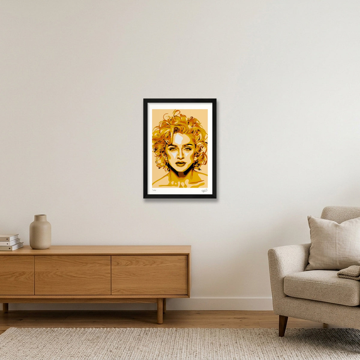 Madonna - gold — A3 (30×42cm, 12×17") Black Frame