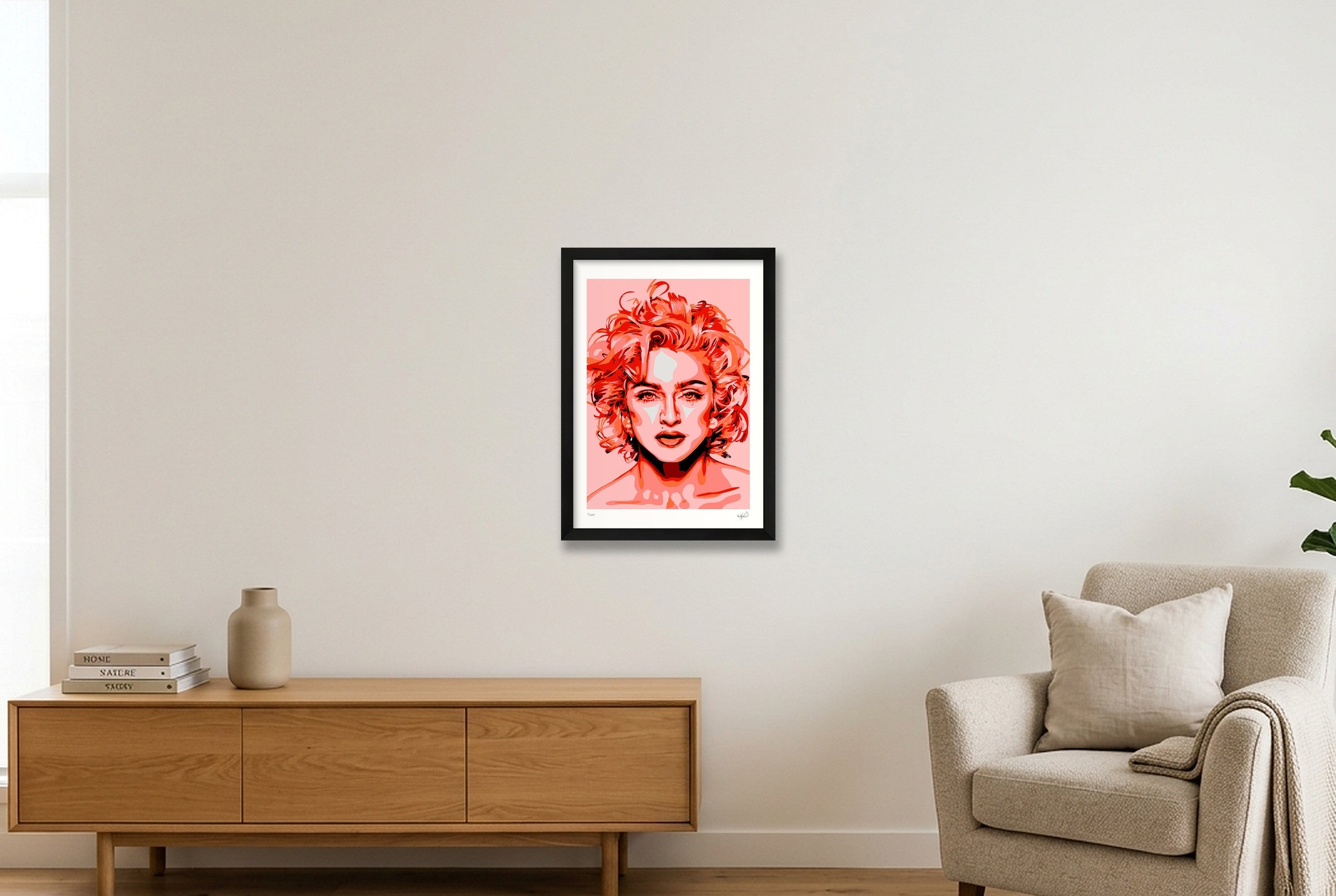 Madonna - red — A3 (30×42cm, 12×17") Black Frame
