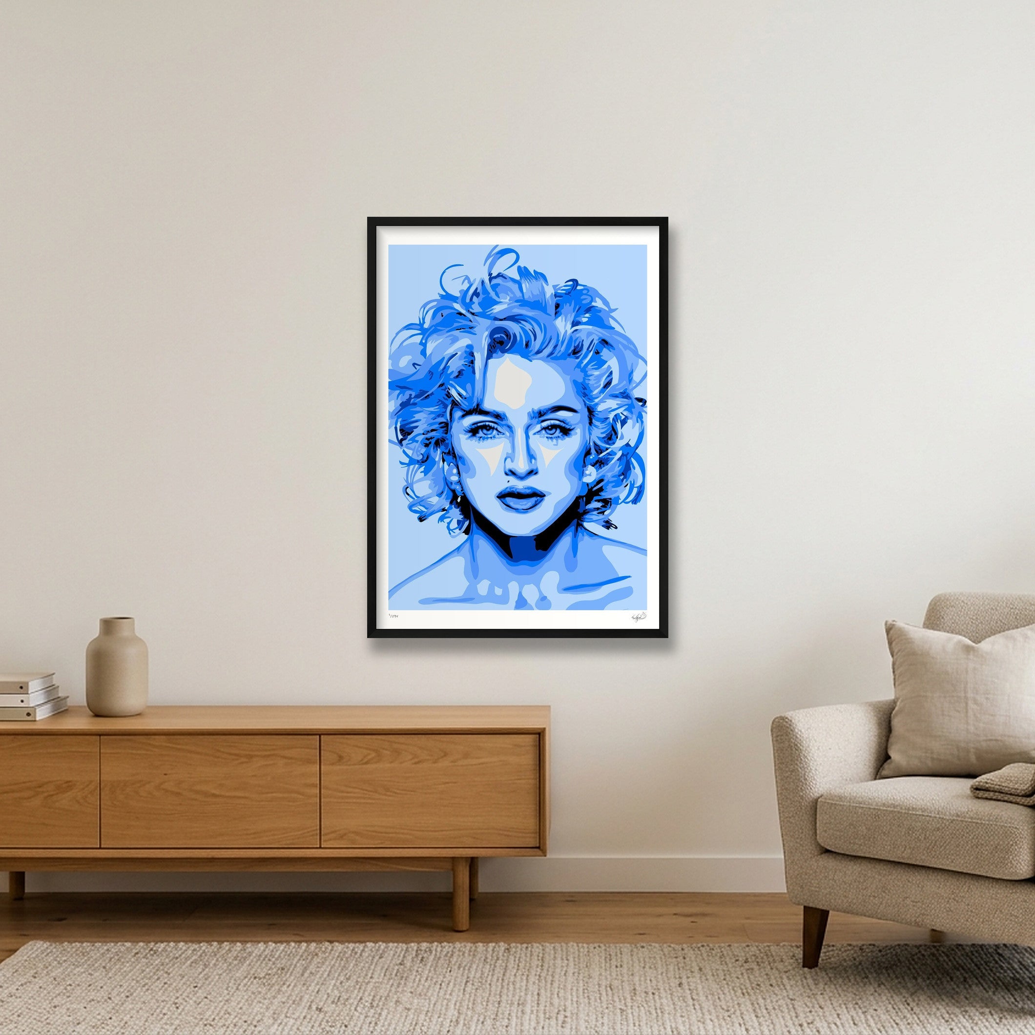 Madonna - blue — 59×84cm, 23×33" Black Frame